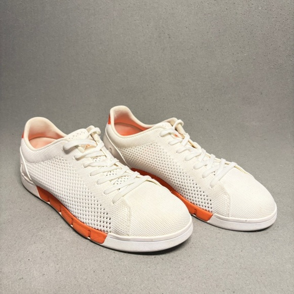 SWIMS Breeze Tennis Knit in White‎ and Orange Size 8 Men's